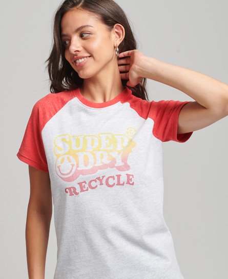 Raglanowy T-shirt z materiału pochodzącego z recyklingu