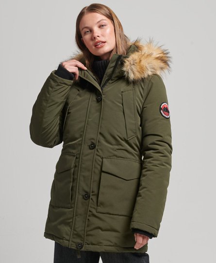 Superdry Women’s Everest Parka Coat Green / Surplus Goods Olive - Size: 8