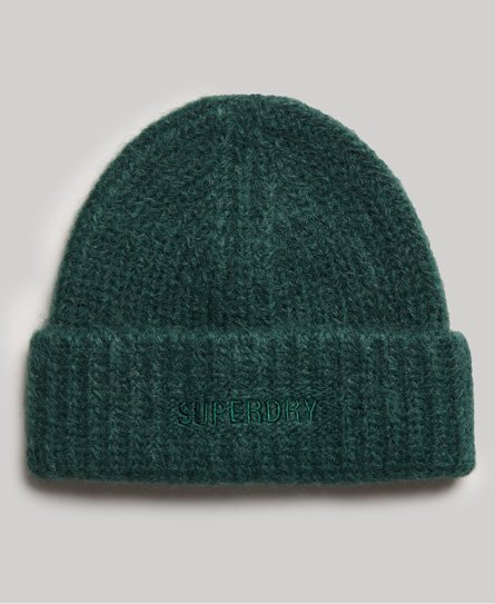 Superdry Women’s Essential Ribbed Beanie Green / Forest Green - Size: 1SIZE