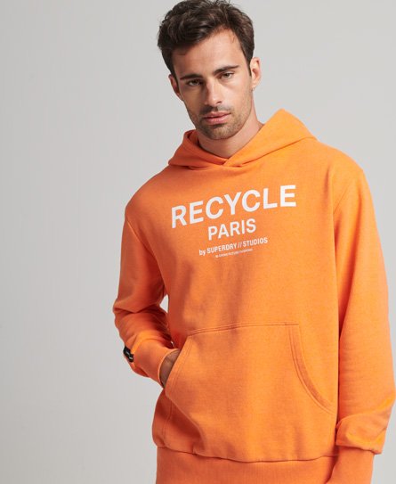 Superdry Men’s Recycled City Hoodie Orange / Tangerine Marl - Size: XS/S