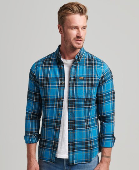 Superdry Men’s Organic Cotton Lumberjack Check Shirt Blue / Kilburn Check Blue - Size: S