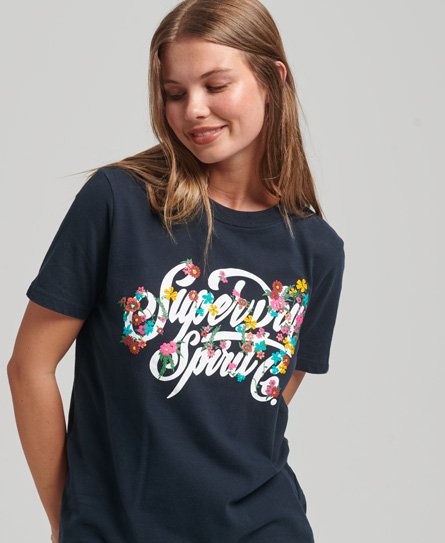Camiseta floral Script Style