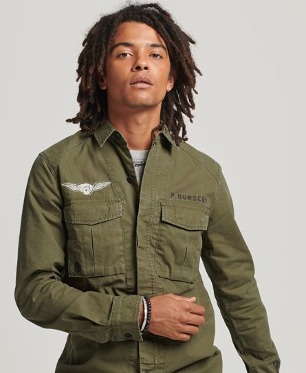 Patched Military Shirt