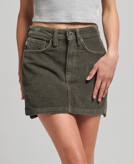 Superdry Women’s Cord Mini Skirt Khaki / Dark Khaki - Size: 30