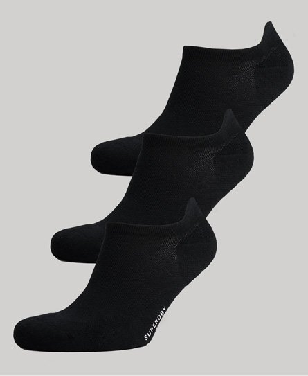 Superdry Women’s Unisex Organic Cotton Trainer Sock Pack Black - Size: XS/S