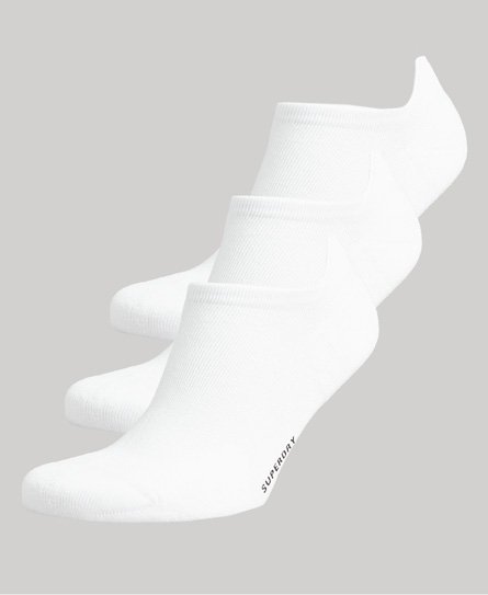 Superdry Women’s Unisex Organic Cotton Trainer Sock Pack White - Size: M/L