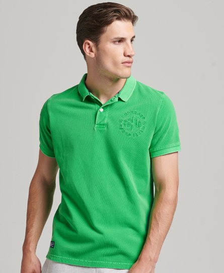 Superdry Men’s Superstate Short Sleeved Polo Shirt Green / Kelly Green - Size: S