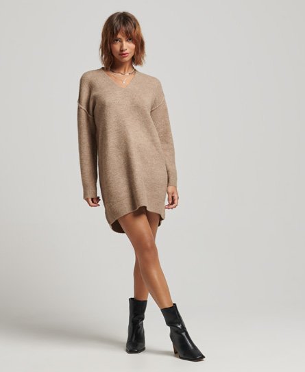 Superdry Florence Cable Knitted Dress - Women's Womens Dresses