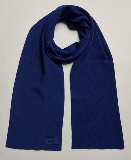 Superdry Men’s Organic Cotton Logo Scarf Blue / Bright Blue Grit - Size: One Size