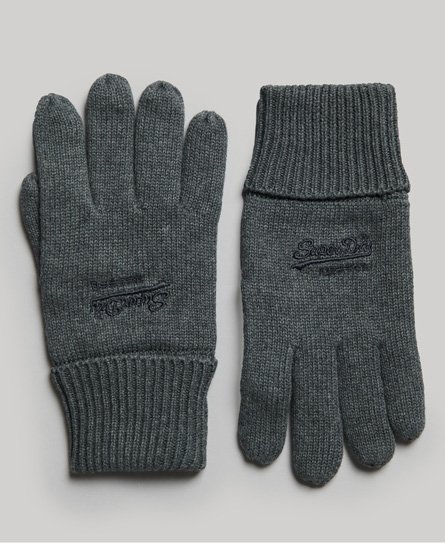 Superdry Men’s Essential Plain Gloves Grey / Rich Charcoal Marl - Size: 1SIZE