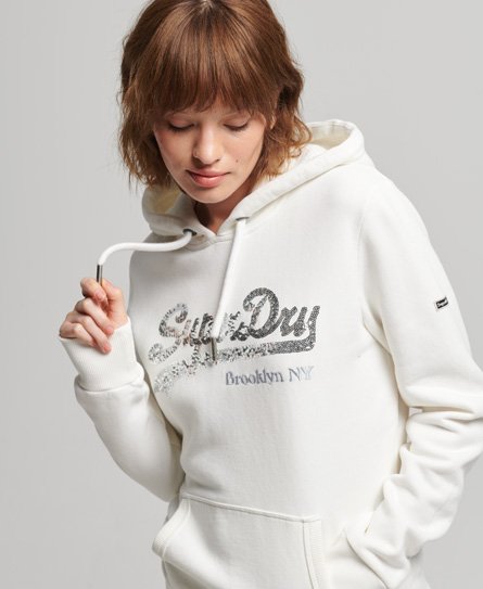 Sweat à Capuche Pour Femmes - Coupe Standard, Manches Longues, Motif Graphique - Style Preppy Décontracté - Taille Normale
