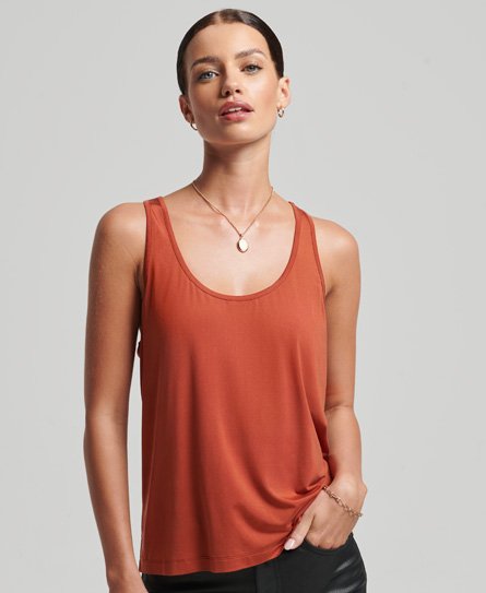 Superdry Women’s Cupro Tank Top Red / Burnt Henna - Size: 14