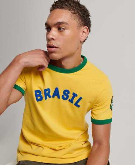Ringspun Football Brasilien t-tröja