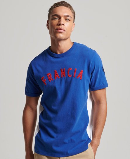 Superdry Men’s Ringspun Football France Matchday T-Shirt Blue / Regal Blue - Size: XL