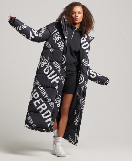 All Over Print Longline Puffer Jacket