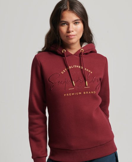 Luxe Embroidered Logo Hoodie