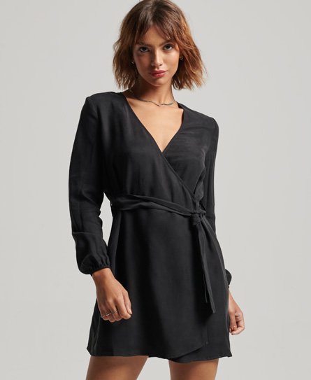 Superdry Women’s Cupro Mini Dress Black - Size: 14