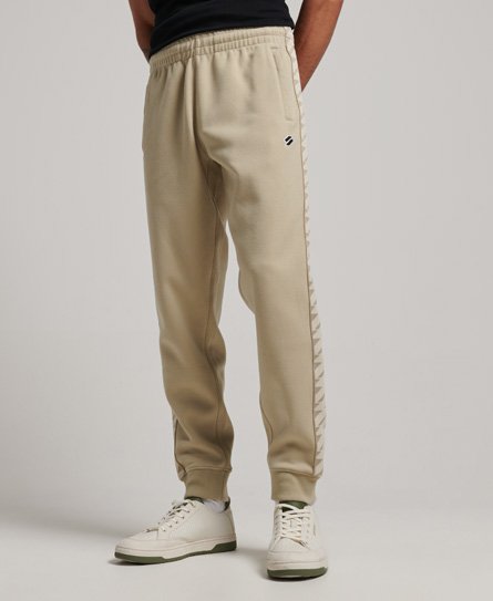 Superdry Men’s Men’s Classic Embroidered Tape Track Pants, Beige, Size: Xxl