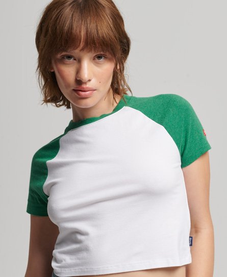 Organic Cotton Cropped Baseball T-Shirt