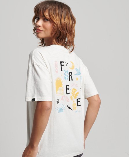 T-shirt con grafica ricamata Folk