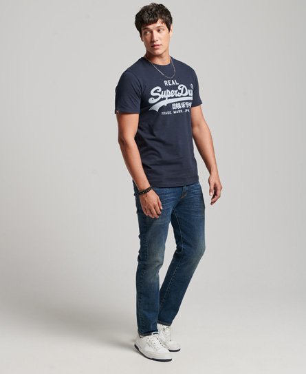 Men\'s Vintage Logo in Navy Eclipse T-Shirt US | Superdry