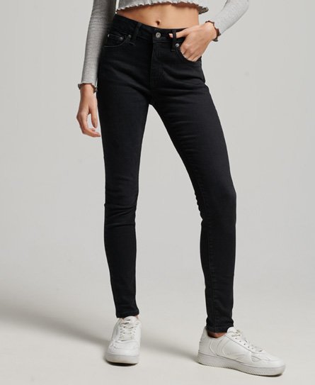 Vintage skinny jeans i økologisk bomuld med normalhøj talje