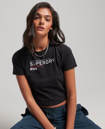 Code Graphic Embroidered Tiny T-Shirt