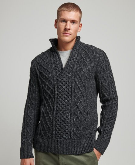 Sweter Jacob w stylu vintage z kołnierzykiem typu henley