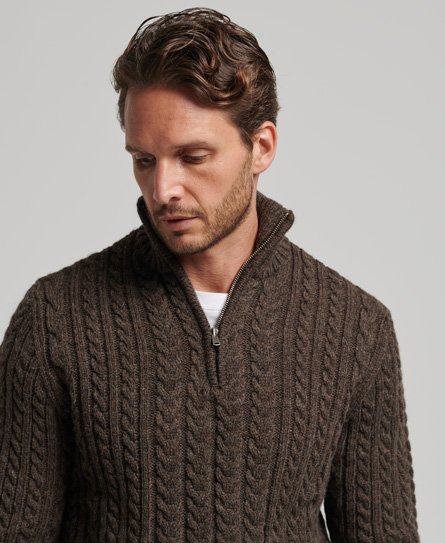 Sweter Jacob w stylu vintage z kołnierzykiem typu henley