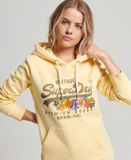 Premium Goods gebloemde hoodie met Vintage logo