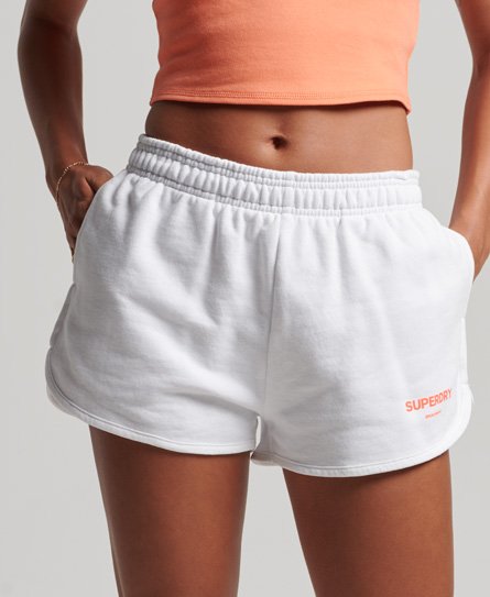 Superdry Women’s Core Sport Sweat Shorts White / Optic - Size: 8