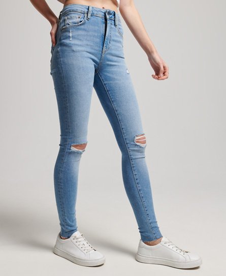 Superdry Women’s Organic Cotton High Rise Skinny Denim Jeans Light Blue / Spring Vintage Custom - Size: 24/30