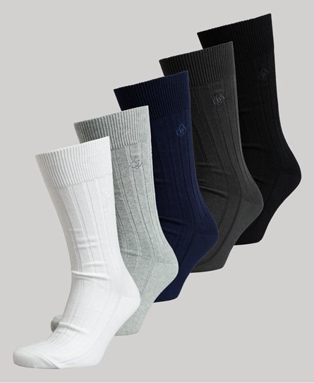 Superdry Women’s Organic Cotton Ribbed Sock Gift Set Black / Mono - Size: XS/S