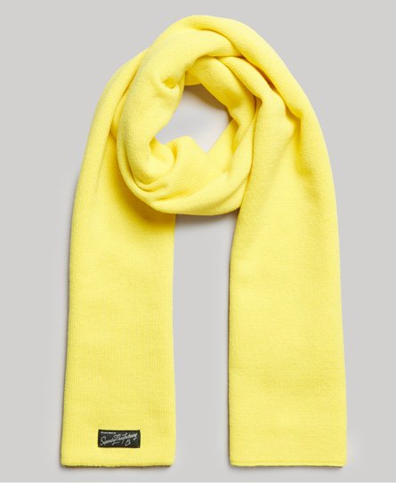 Superdry Women’s Women’s Classic Knitted Vintage Scarf, Yellow - Size: 1SIZE
