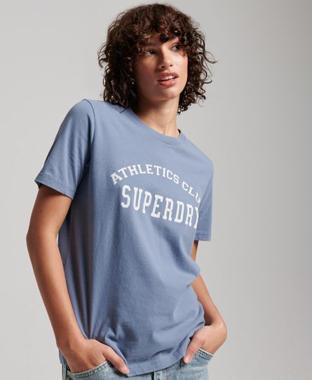Superdry Women’s Vintage Athletic T-Shirt Light Blue / Tidal Blue - Size: 8