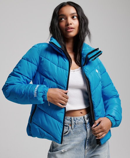 Non Hooded Sports Puffer Jacket 