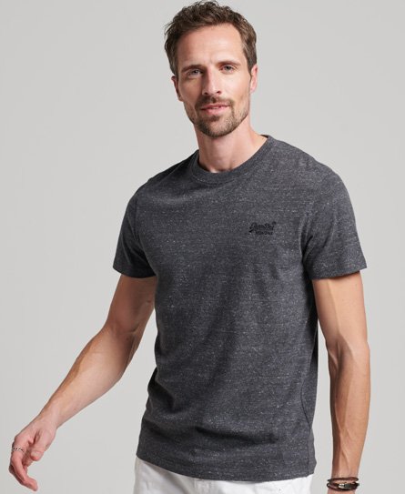Superdry Men’s Organic Cotton Essential Logo T-Shirt Dark Grey / Charcoal Heather - Size: XL