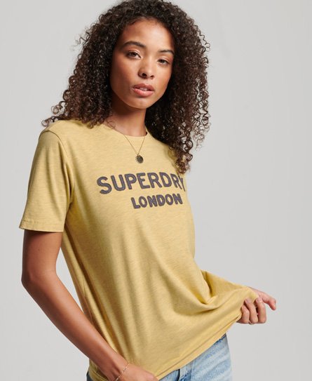 Superdry Women’s Vintage Stack Graphic T-Shirt Yellow / Sunlight - Size: 12