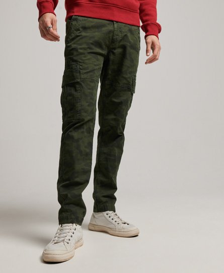 Superdry Men’s Organic Cotton Core Cargo Pants Green / Overdyed Camo - Size: 32/34
