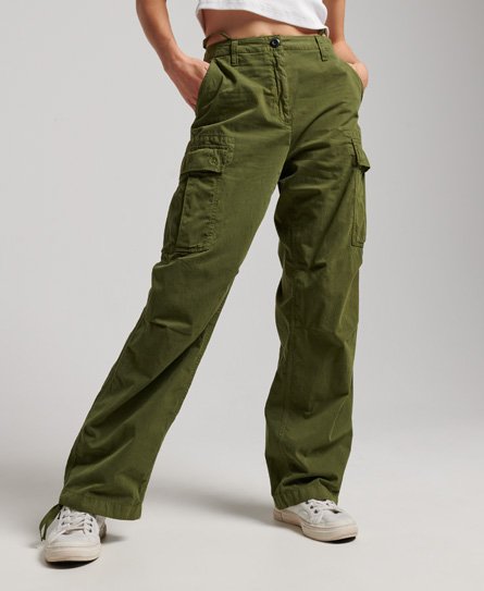 Superdry vintage elastic cargo trousers in khaki | ASOS