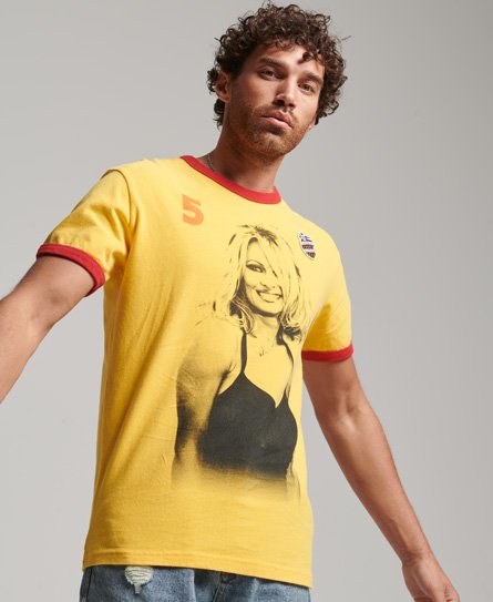 Superdry Men’s Ringspun Allstars PA Graphic Ringer T-Shirt Yellow / Springs Yellow - Size: XL