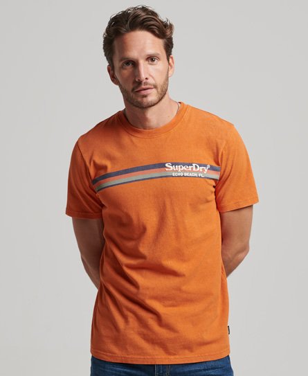 Superdry Men’s Vintage Venue T-Shirt Orange / Denim Co Rust Orange - Size: M