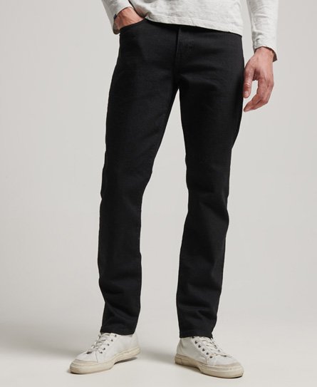 Superdry Men’s Men’s Cotton Slim Straight Jeans Black / Venom Washed Black Organic - Size: 33/32