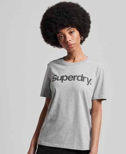 Superdry Women’s Core Logo T-Shirt Light Grey / Ice Marl - Size: 12