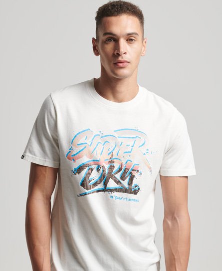 Superdry Men’s Photographic T-Shirt Cream / Ecru - Size: Xxl