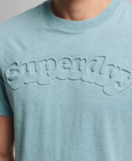 Men's Cooper Classic Embossed T-Shirt in Stone Blue Marl | Superdry US