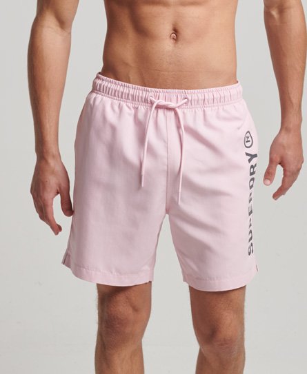 Superdry Men’s Core Sport 17 Inch Recycled Swim Shorts Pink / Montauk Pink - Size: S