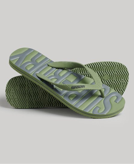 Superdry Men’s Vintage Flip Flops Green / Olive Khaki - Size: XL