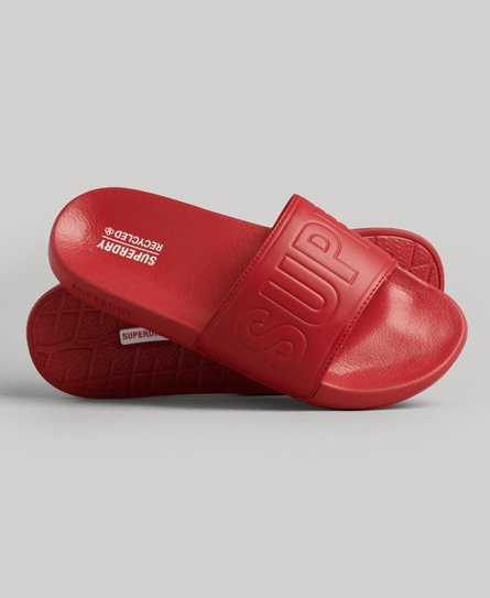 Superdry Men’s Code Core Pool Sliders Red / Risk Red/Optic - Size: S