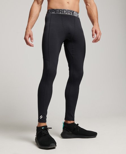Superdry Men’s Sport Core Full Length Tight Leggings Black - Size: Xxl
